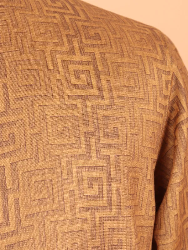 Brown cotton kurta suit for men