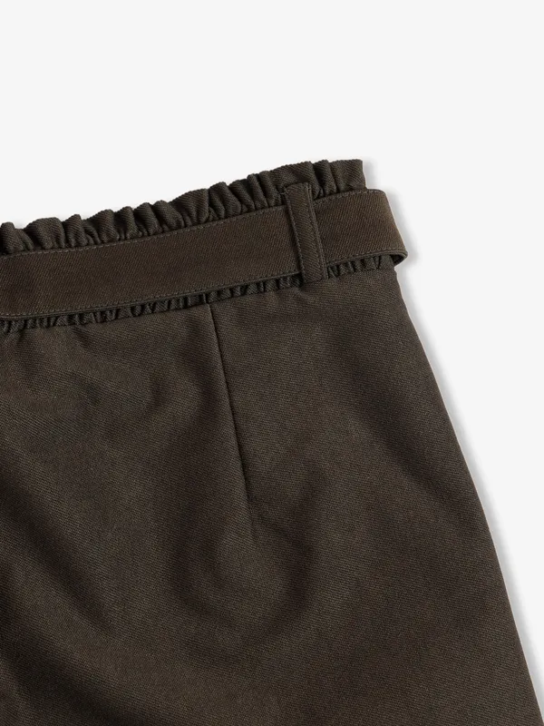 Brown cotton plain pant