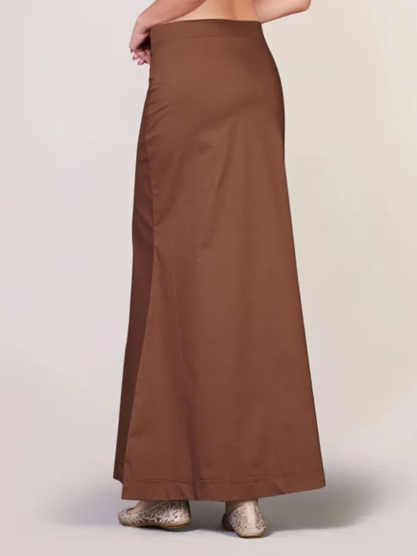 Brown lycra cotton plain petticoat
