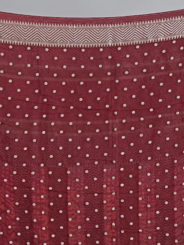 Brown printed georgette saree for wedding wear