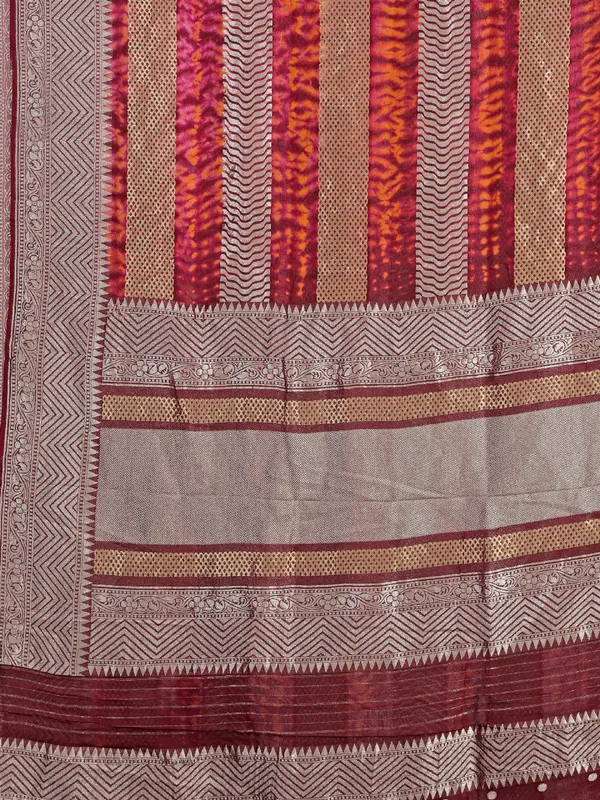 Brown printed georgette saree for wedding wear