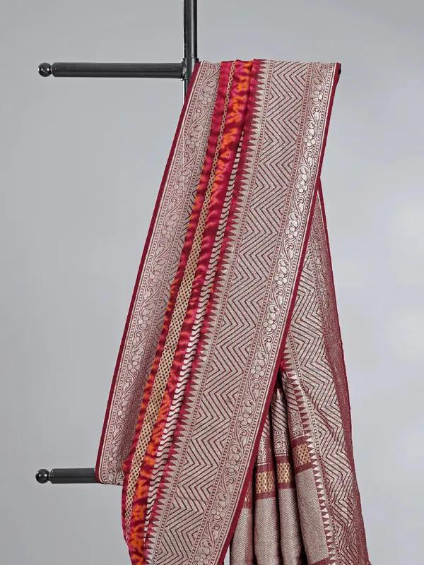 Brown printed georgette saree for wedding wear
