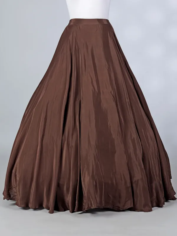 Brown silk latest choker dupatta lehenga choli ensemble