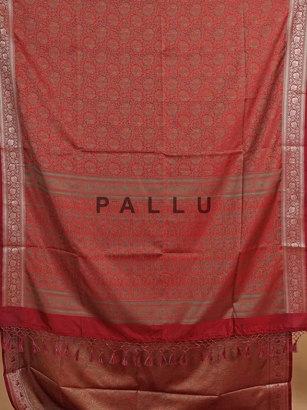 Brown silk saree with attractive motifs