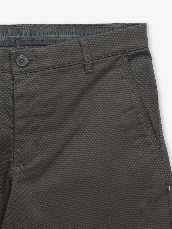 Brown slim fit cotton trouser