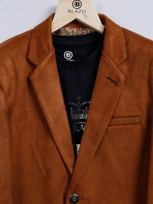Brown suede blazer