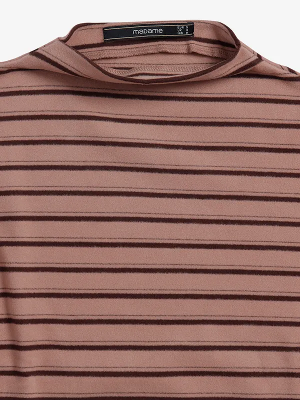 Brown suede stripe top