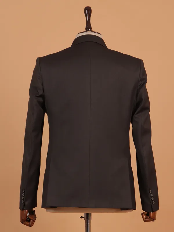 Brown textured cotton coat suit for men