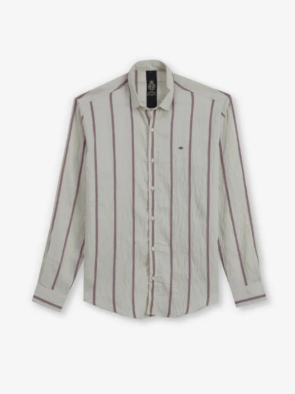 BUTTERFLY beige stripe cotton