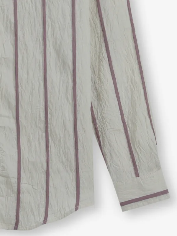 BUTTERFLY beige stripe cotton