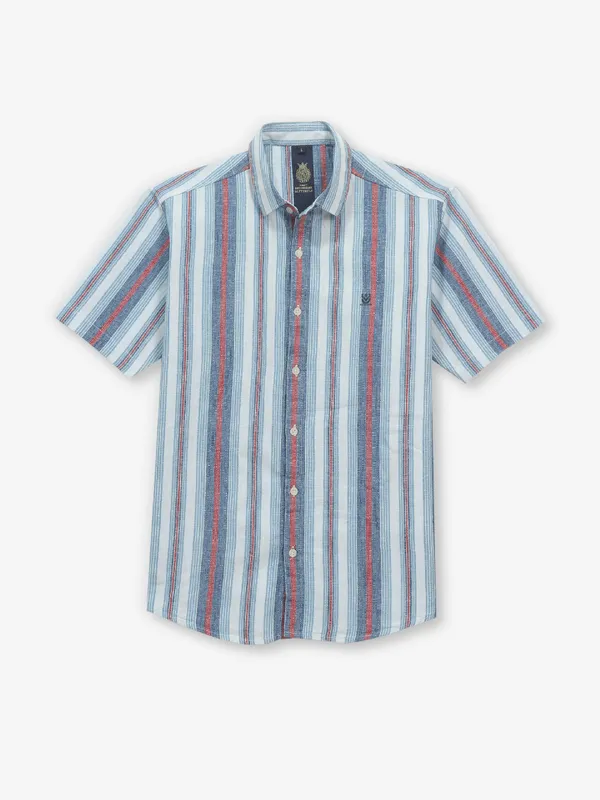 BUTTERFLY blue stripe cotton shirt