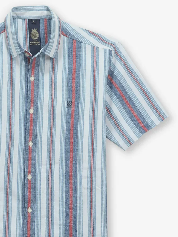 BUTTERFLY blue stripe cotton shirt