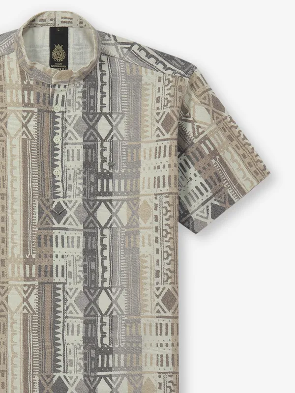 BUTTERFLY cream and grey kurta style shirt