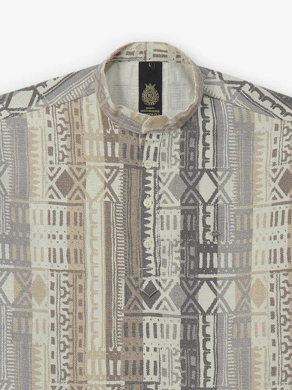 BUTTERFLY cream and grey kurta style shirt