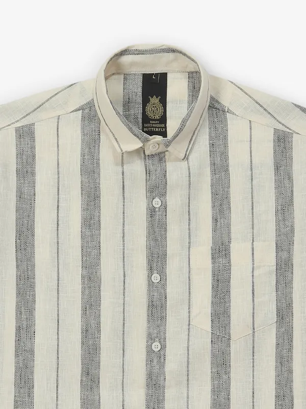 BUTTERFLY cream cotton shirt for mens wear
