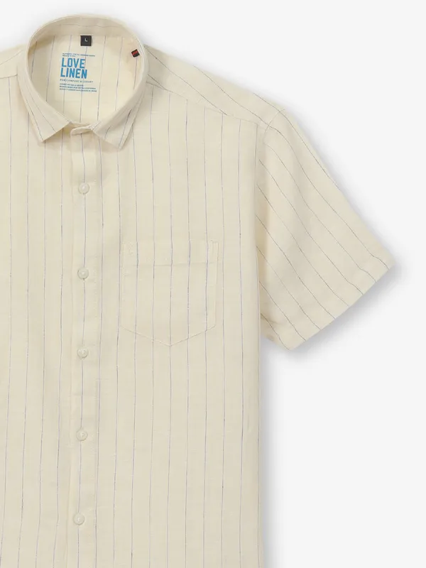 BUTTERFLY cream linen shirt
