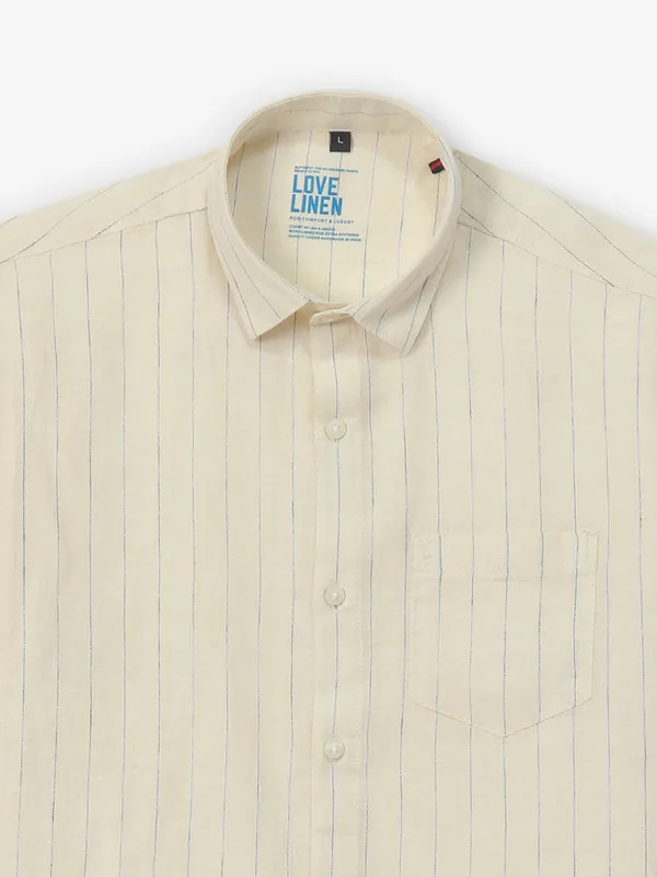 BUTTERFLY cream linen shirt