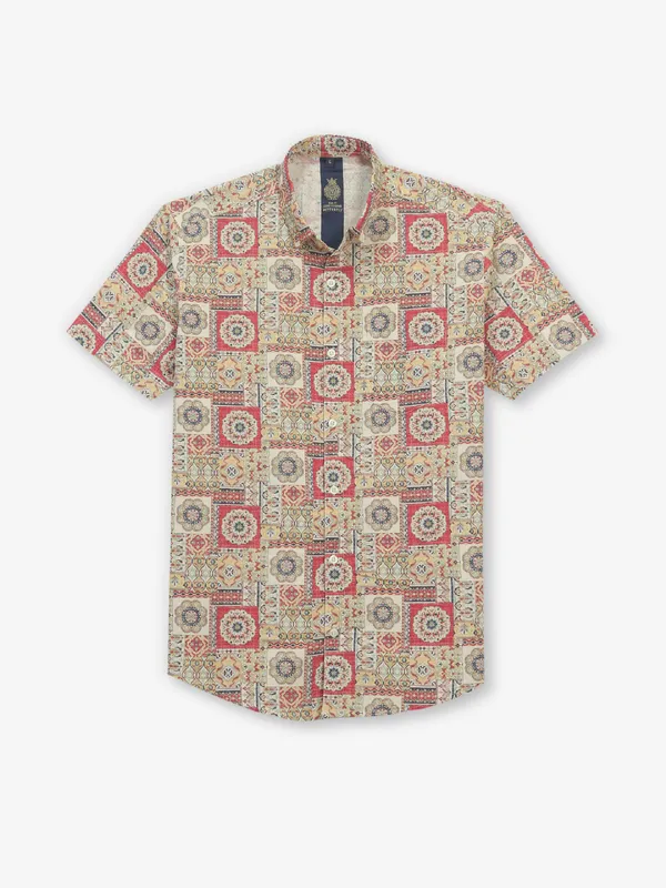 BUTTERFLY multi color printed cotton shirt
