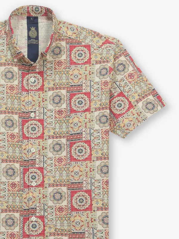 BUTTERFLY multi color printed cotton shirt