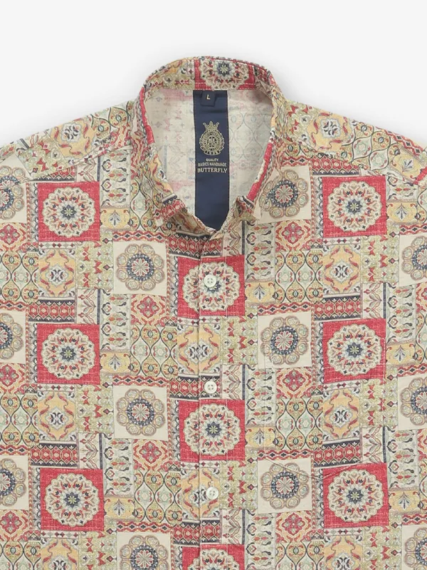 BUTTERFLY multi color printed cotton shirt