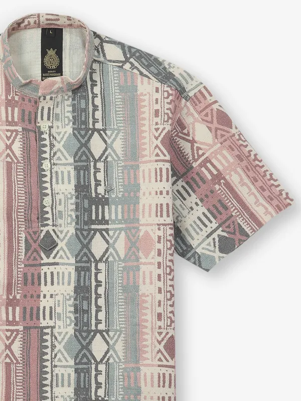 BUTTERFLY pink and grey kurta style shirt