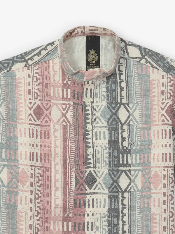 BUTTERFLY pink and grey kurta style shirt