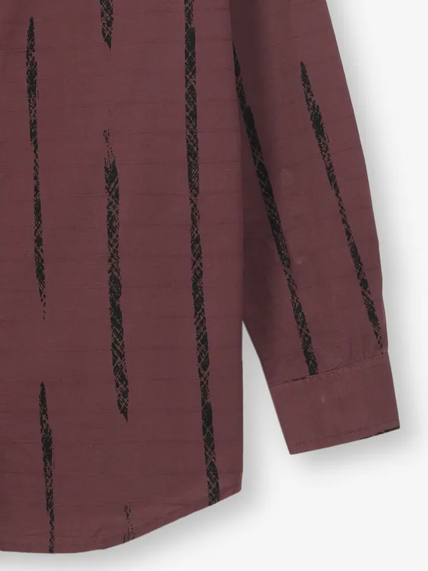 BUTTERFLY printed wine cotton shirt