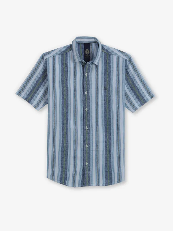 BUTTERFLY stripe blue cotton shirt