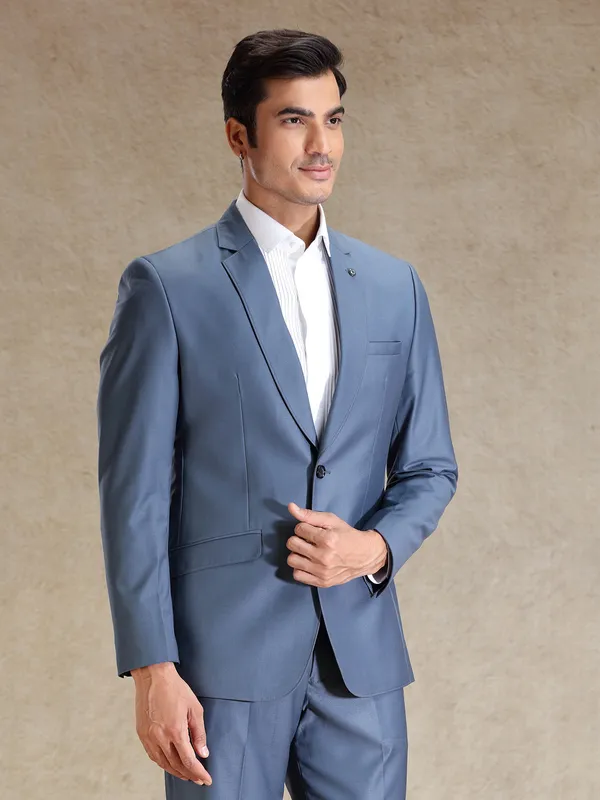 Cambridge Blue terry rayon blazer for wedding