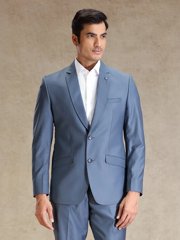 Cambridge Blue terry rayon blazer for wedding