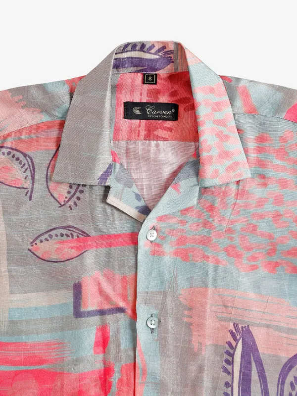 Carven sea green cotton printed shirt