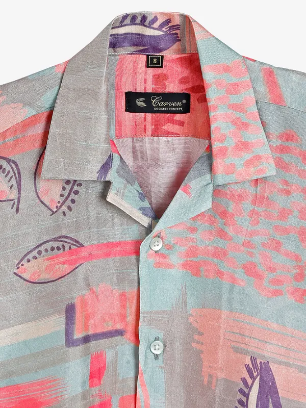 Carven sea green cotton printed shirt
