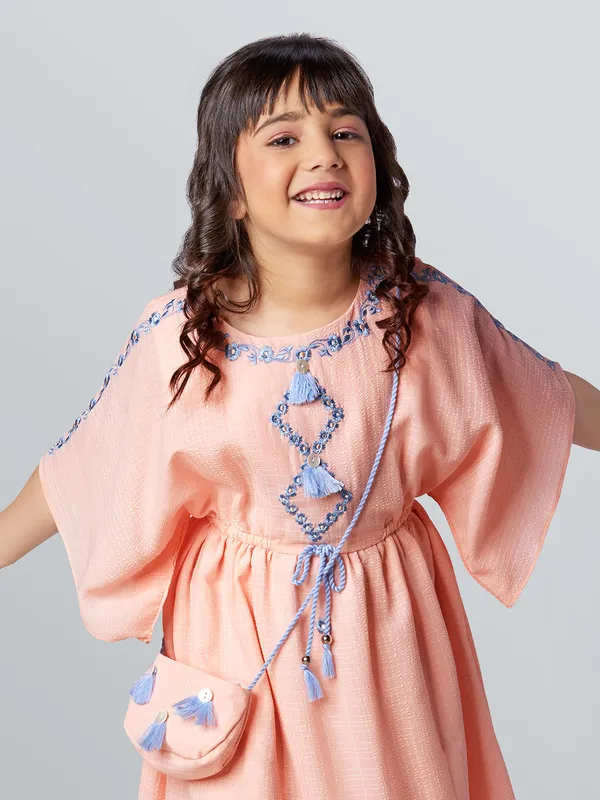 Casual peach georgette frock