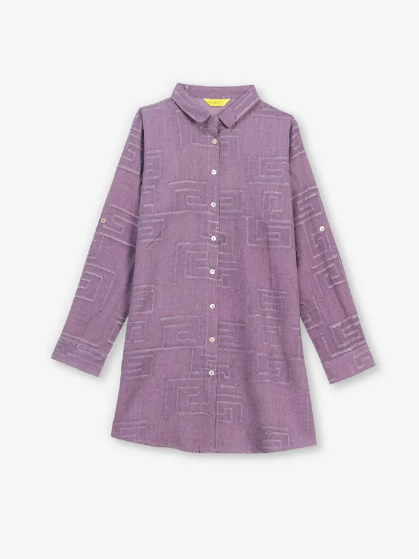Casual wear purple cotton shirt