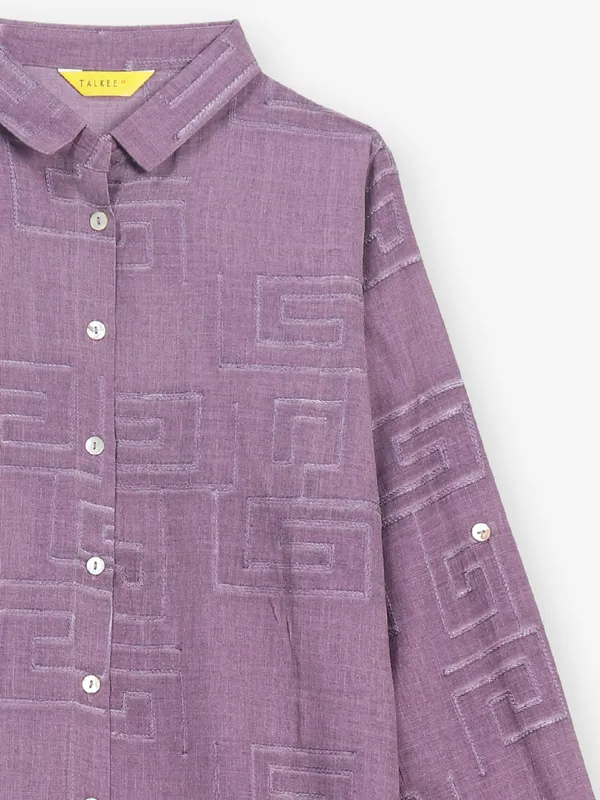 Casual wear purple cotton shirt