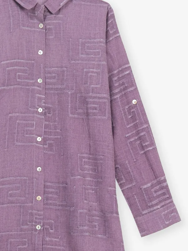 Casual wear purple cotton shirt