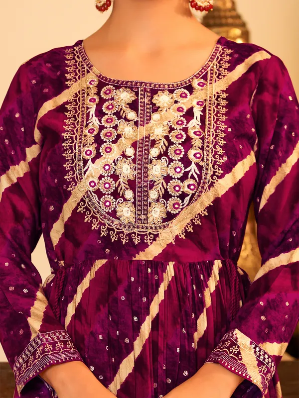 Casual wear red printed cotton long kurti