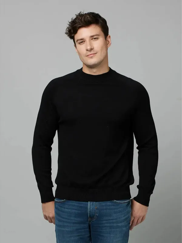 Celio black cotton plain sweatshirt