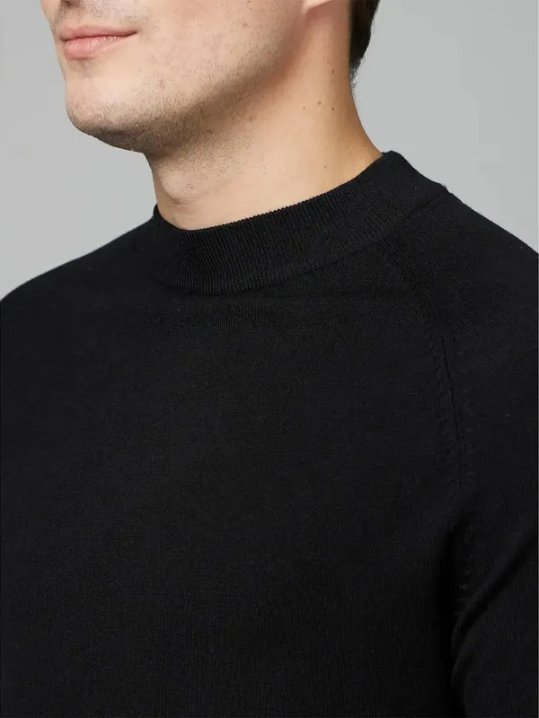 Celio black cotton plain sweatshirt