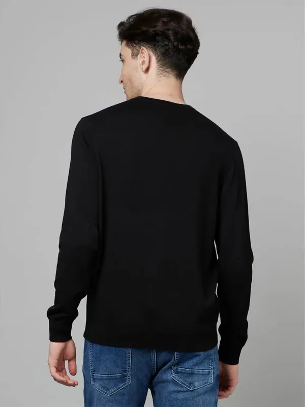 Celio black plain full sleeves sweatshirt