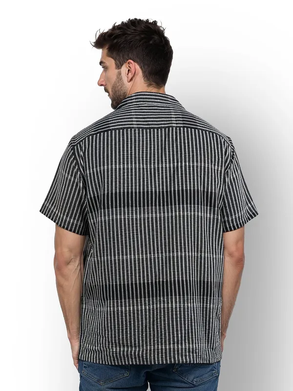 CELIO black printed cotton shirt
