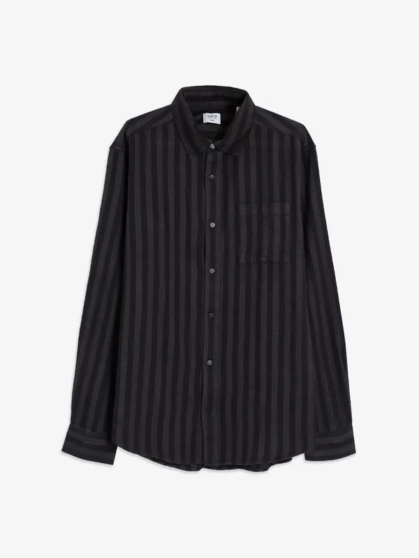 Celio black stripe cotton shirt