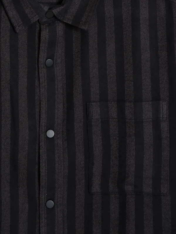 Celio black stripe cotton shirt