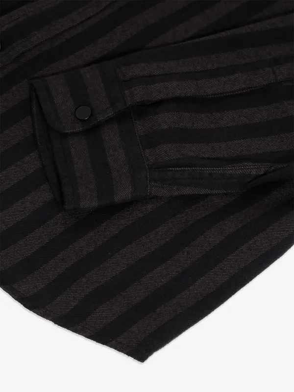 Celio black stripe cotton shirt