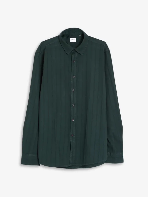 Celio bottle green stripe shirt