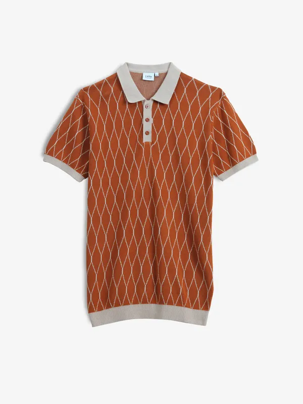 CELIO brown checks t-shirt