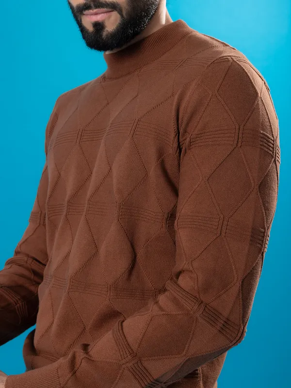 CELIO brown sweater t-shirt for men