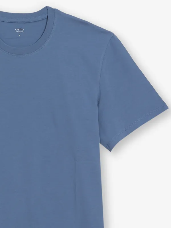 CELIO cotton blue t-shirt for men