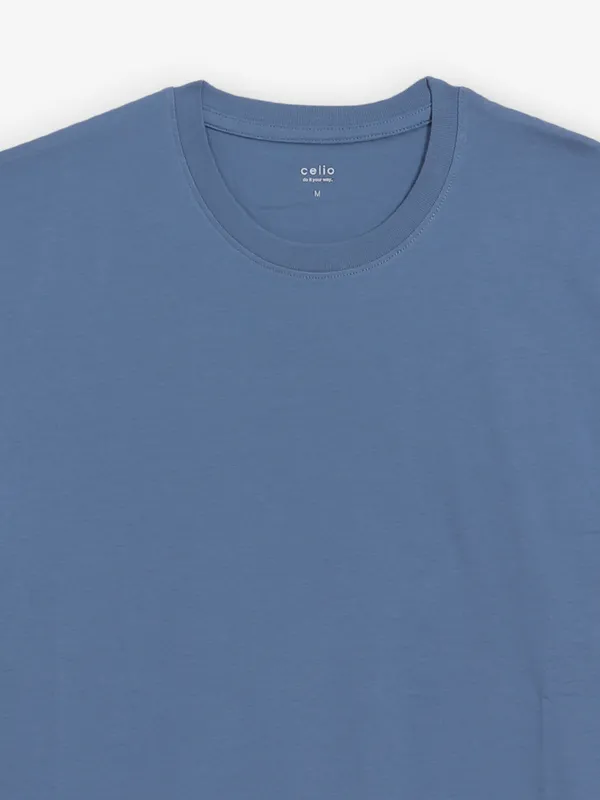 CELIO cotton blue t-shirt for men