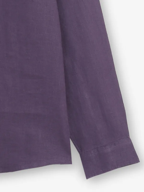 CELIO cotton plain purple shirt